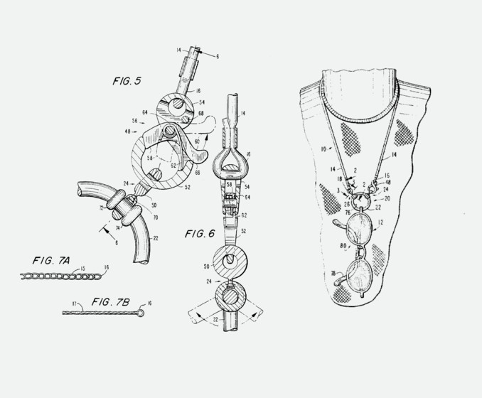 Technische Zeichnung des flexiblen Ringes, dem patentierten Herzstück einer La Loop Brillenkette.
