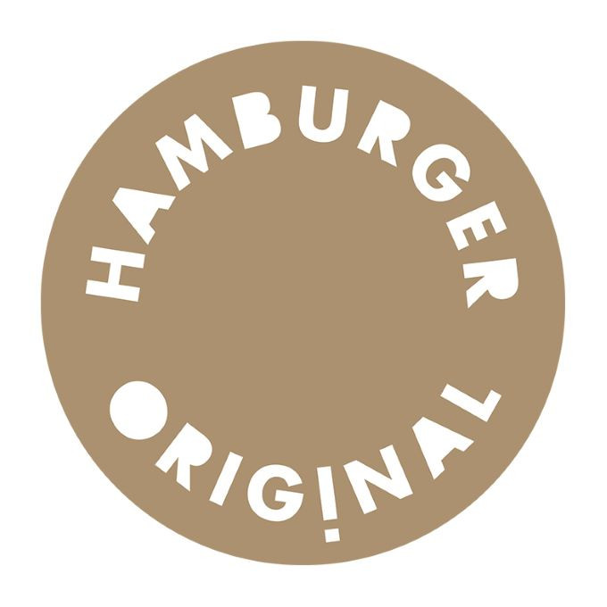 Rundes Logo der Hamburger Originale in natur-weiß